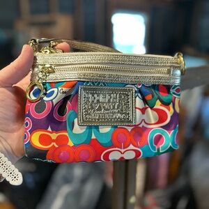 Coach Poppy Colorful  Designer Wristlet